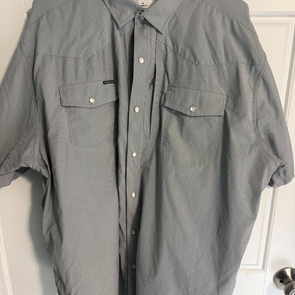 Poncho Brand Men's Pearl Snap Western Shirt - XL Regular Fit